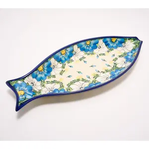 Lidia's Polish Pottery Hand Painted Fish Tray