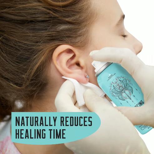 Base Laboratories Piercing Aftercare  Kit - 4oz Sea Salt Spray & 0.5oz  Bump Oil - Soothing & Shrink Keloids  - All-Natural Piercing Care Solution