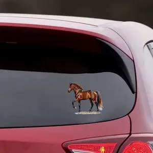 1PC Cool Natural Realistic Brown Horse Sticker For Car, Stationery, Carry Bags Car Decorative Sticker Realistic Brown Horse Decor With Elegant Natural Texture In Daily Use Shows Love For Nature & Equestrian In Details Injects Personalized Soul Into Items