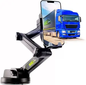 Cell Phone Mount for Truck Phone Holder for Truck Drivers  Heavy Duty Suction Cup, iPhone Holder for Dashboard Window .inch Long, for iPhone & Samsung,  Wheeler Trucker, Gray