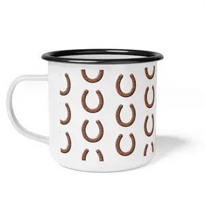 Classic Horseshoe Enamel Camp Mug - Perfect for Camping & Outdoor Adventures
