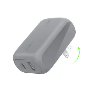 Belkin BoostCharge 42Watt Dual Port Wall Charger, USB-C + USB-A Charger Fast Charging for iPhone 16, 15, & 14, Galaxy S25, iPad, AirPods, Nintendo Switch 2-C to Lightning Cable Included - Gray