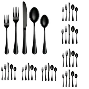 Stainless Steel Cutlery Set, 40pcs/set Utensils Including Knives & Forks & Spoons, Dishwasher Safe Tableware Set for Home, Restaurants, Hotels & Weddings, Dinnerware Sets, Dinnerware Service Set