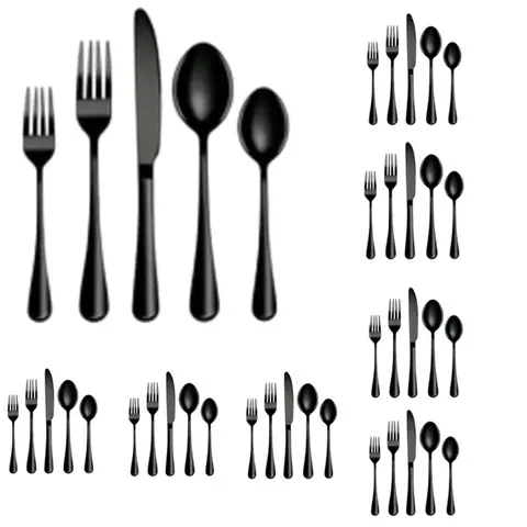 Stainless Steel Cutlery Set, 40pcs/set Utensils Including Knives & Forks & Spoons, Dishwasher Safe Tableware Set, Fork And Spoon Set for Home, Restaurants, Hotels & Weddings, Dinnerware Sets, Tableware Set