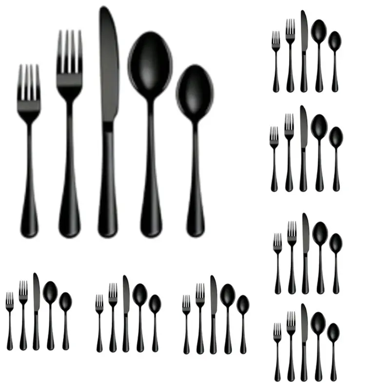 Stainless Steel Cutlery Set, 40pcs/set Utensils Including Knives & Forks & Spoons, Serving Utensils Set, Spoon And Fork Set, Dishwasher Safe Tableware Set for Home, Restaurants, Hotels & Weddings, Dinnerware Sets, Dinnerware Service Set, Tableware Kit
