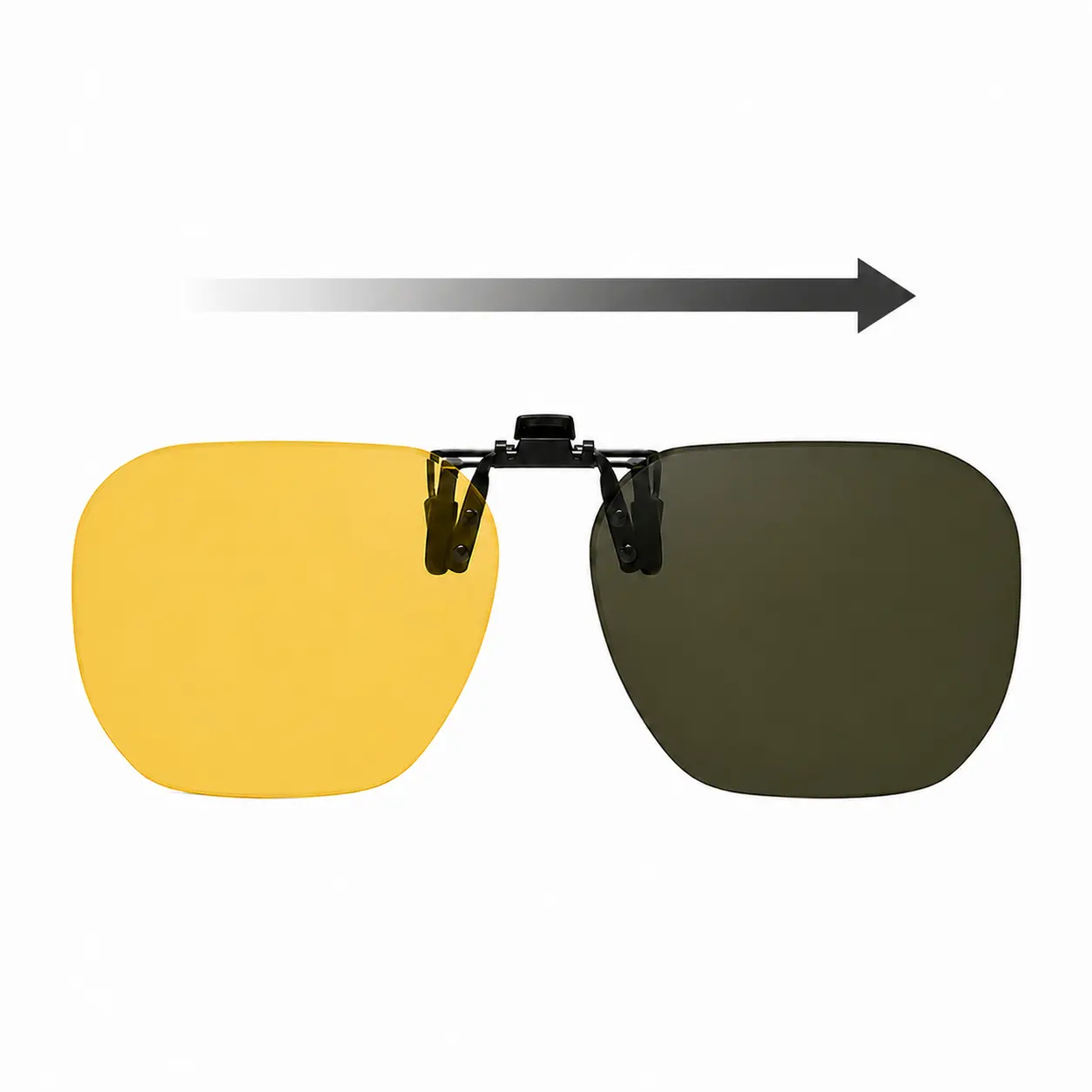 Photochromic Polarized Clip-On Sunglasses for Prescription Glasses, Flip-Up Anti-Glare Driving Shades, Lightweight for Men and Women
