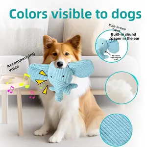 Durable chew toy for dogs, this squeaky plush toy is not easily damaged and can relieve boredom. The design of the little blue elephant is suitable for dogs to chew and entertain themselves with. This interactive chew toy keeps dogs busy and happy