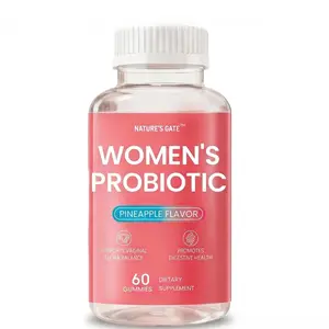 Nature's Gate Her Juicy Feminine Probiotics Gummies- All in One Solution with Slippery Elm and Prebiotics&Lactobacillus Probiotic Blend for Women’s pH Balance and Dryness | 4 Strains + Prebiotic woman probiotic