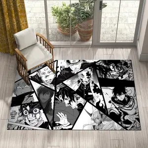 Anime Boys Themed Rug, Cartoon Rug, Anime Rug, Manga Rug, Kids Room Decor Rugs,