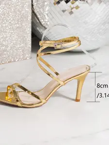 Women's High Heels Size 35-43, Fashionable Wraparound Design, European Style Thin Strap Open Toe Sandals for Women, Elegant Fashionable Sandals