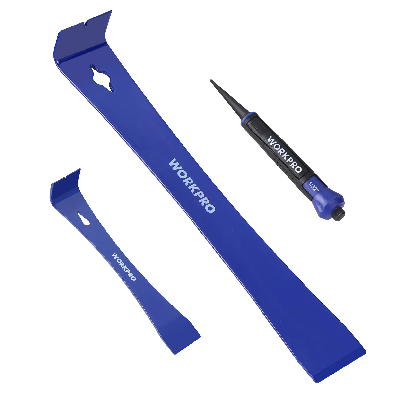 #summersale WORKPRO Pry Bar and Nail Punch Set, 5-1/2" Mini Pry Bar, 12" Prybar, 5" Nail Setter, 3-IN-1 Utility Claw Bar for prying, scraping, lifting, pulling, Perfect for Home Remolding & Woodworking
