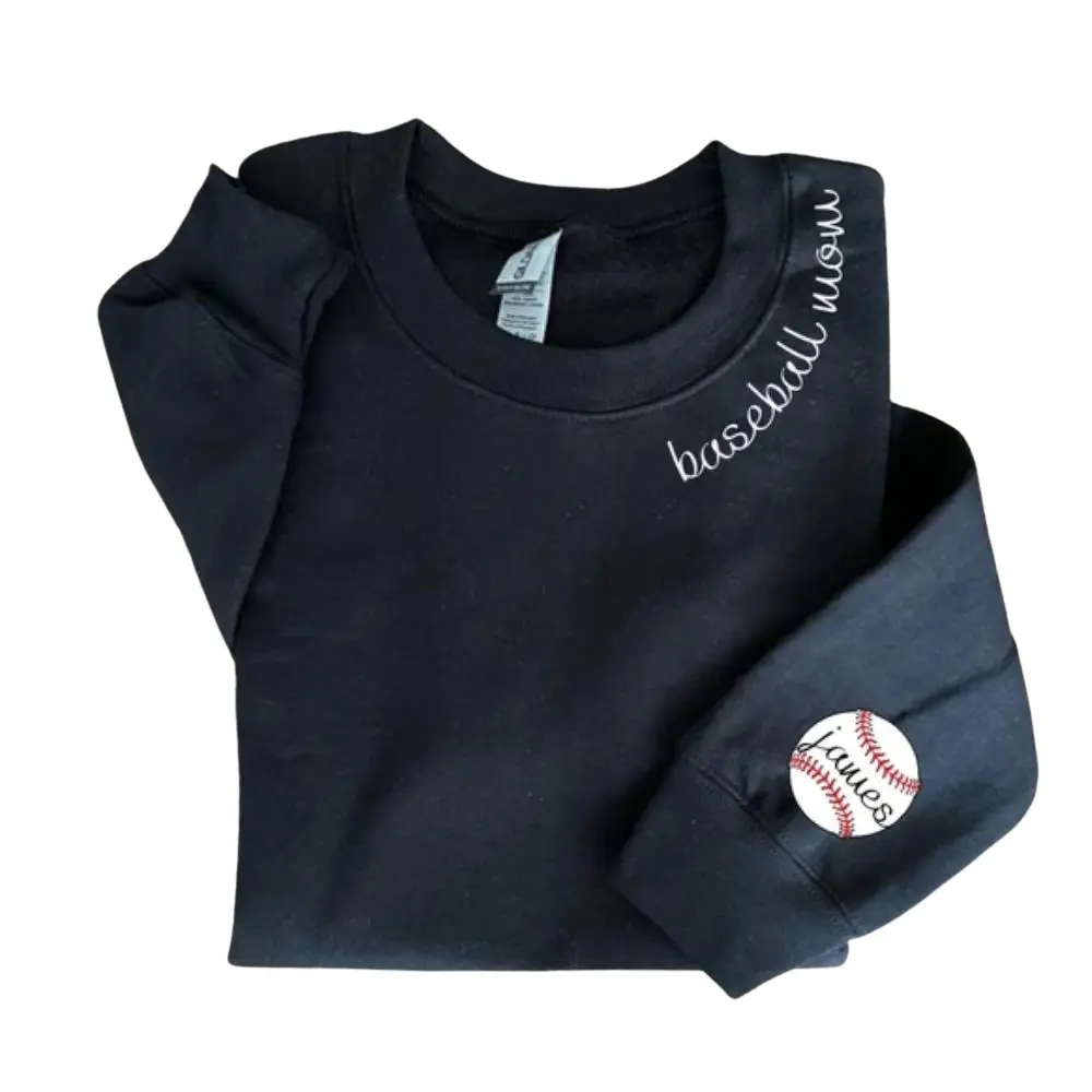 Custom Baseball Mom Sweatshirt, Baseball Sweatshirt, Custom Sweatshirt, Gift for Mom, Baseball Gift,  Baseball Mom Hoodie Custom Gift,