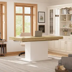 FUFU&GAGA 78.7"W Extendable Table Dining Table Meeting Table Working Station Desk Furniture