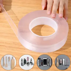 1 roll of high viscosity nano tape double-sided adhesive tape with high viscosity for wall fixation without leaving any marks, transparent nano double-sided tape, Seamless Invisible Tape