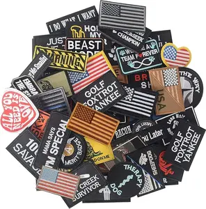 20 Pieces Random Patches Tactical Morale Embroidery Patches, Military Funny Patch Full Embroidered Appliques for Tactical Gear