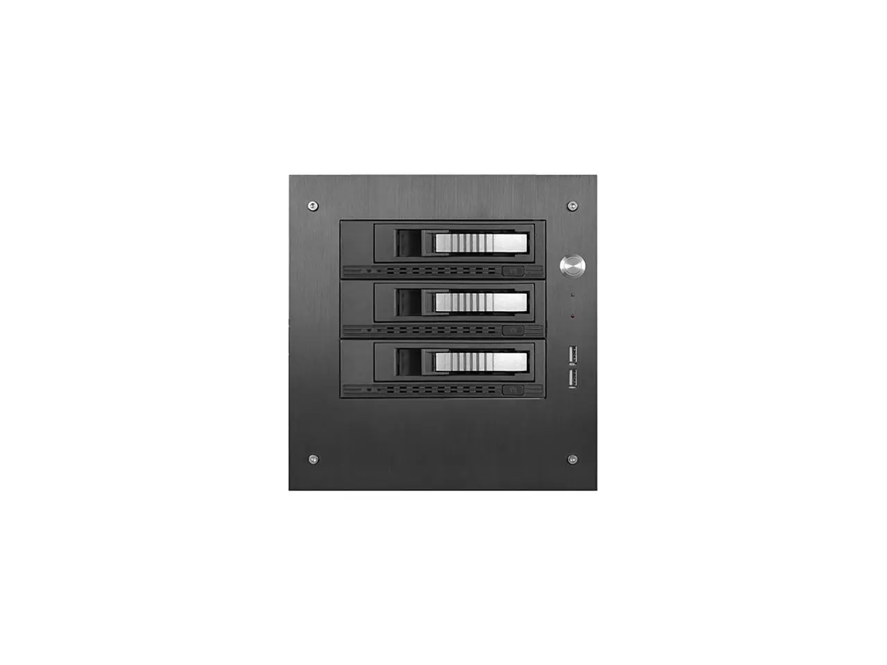 iStarUSA S-35-3M1SL Black Aluminum / Steel Tower Compact Stylish 3x 3.5" Hotswap mini-ITX Tower - Silver HDD Handle