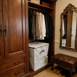 2pcs Large Thickened Cloth Foldable Clothes Storage Bags with Handles, Packaging Bags for Moving, Large-capacity Wardrobe Storage Bags, Under-bed Clothing Organizer Bags, Closet Organization, Home Storage