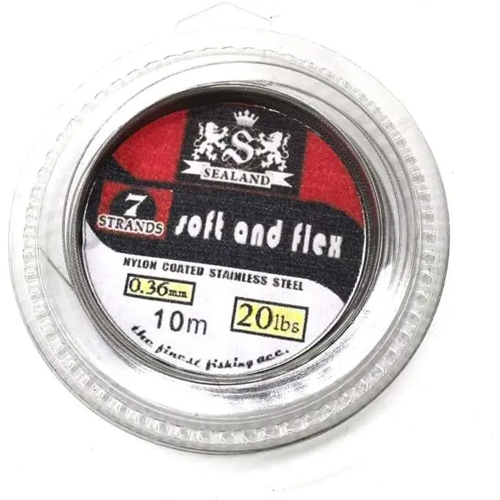 5LB-200LB 7 Strands Fishing Line Wire Leader Nylon Coated Stainless Steel Leader Wire with Crimps Sleeves