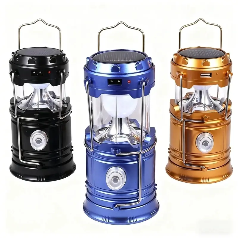 1PC Solar Camping Light, Outdoor Camping Lights, LED Multifunctional Handheld Lantern Flashlight - Solar Rechargeable Searchlight - Waterproof & Emergency Power Supply for Camping/Hiking/Road Trips