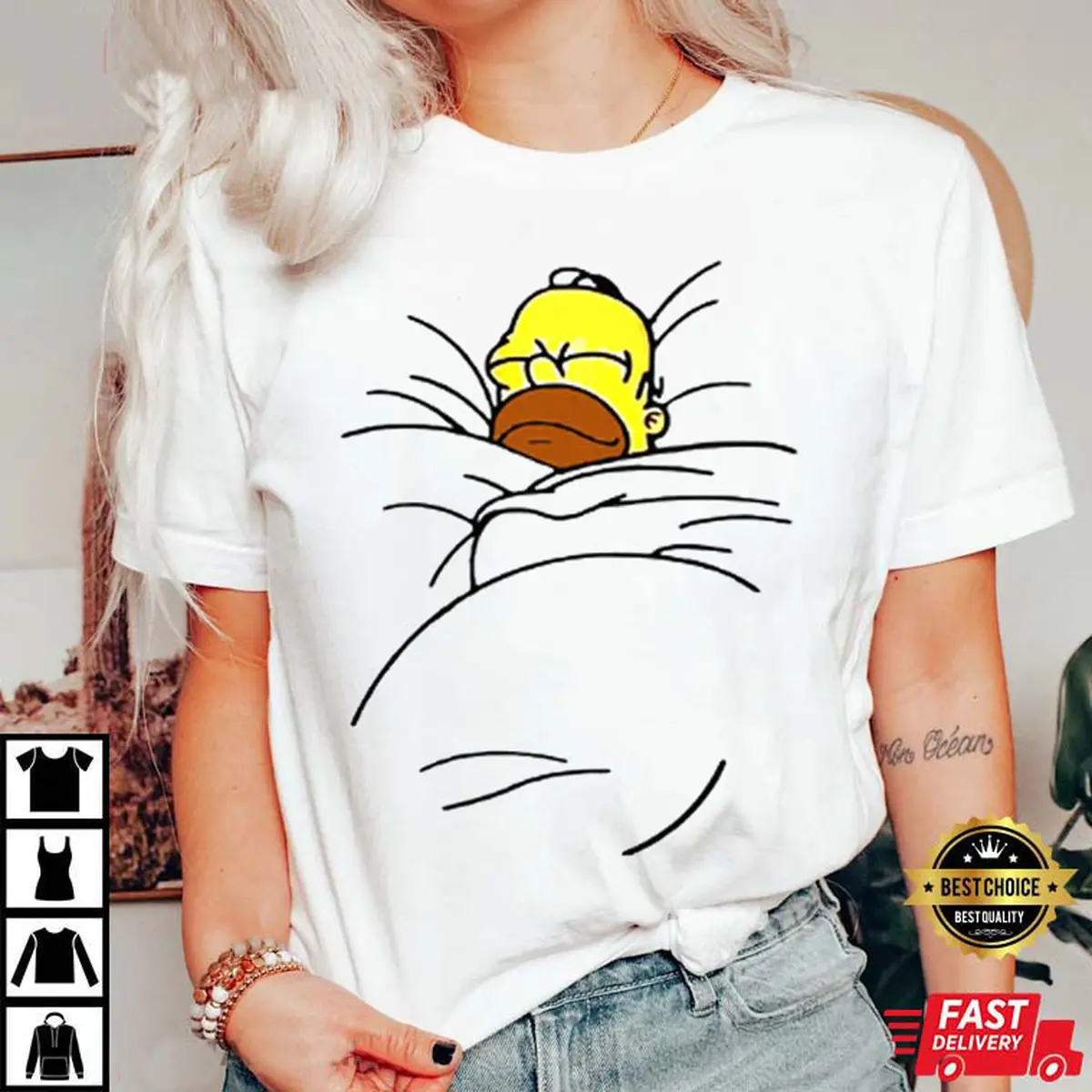 Simpson Sleeping Lazy Shirt, The Simpson Funny T-Shirt, Family Matching Shirts, Birthday Party Shirt, Family Tees