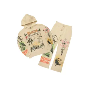 Suppersketch Beige Hoodie/Baggy Pant Track Set