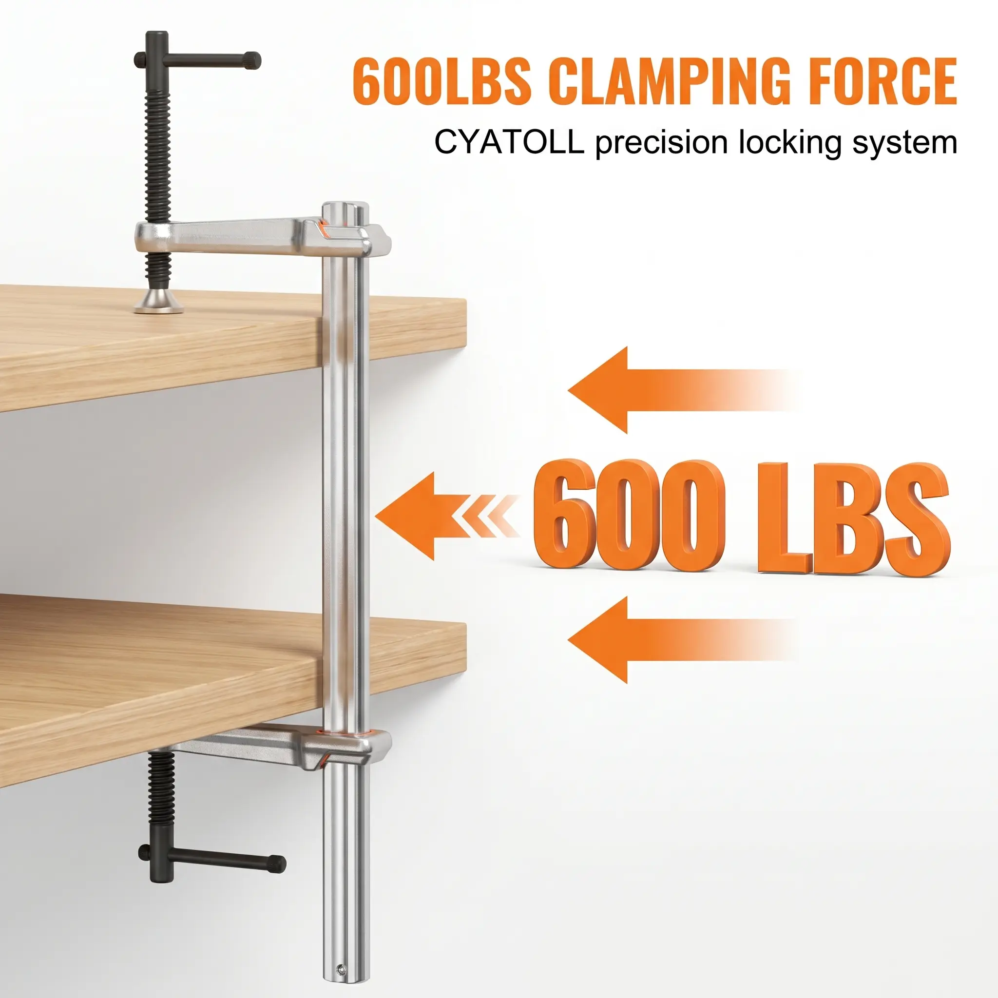 2PCS Bar clamp,Dual Head Woodworking F Clamp, Adjustable Hand Tool for DIY, Garage & Home Repair