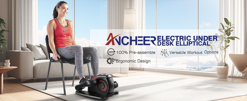 ANCHEER Under Desk Elliptical, Electric Seated Pedal Exerciser, Quiet & Compact Mini Elliptical Trainer with Display Monitor and Remote Control, Home Office Leg Exercise Equipment for Seniors Adults