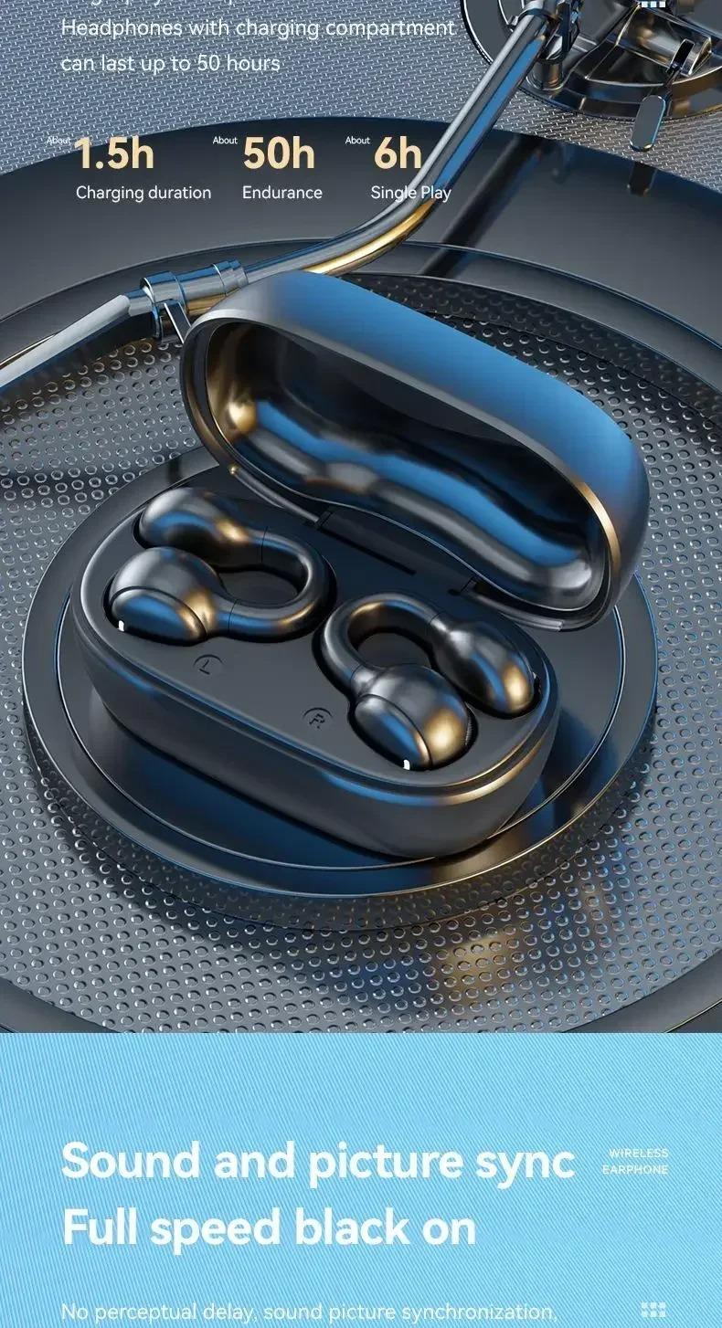 New Model 2026  Wireless Earbuds Bluetooth Headset Charging Earphones Bone Conduction Headphones Sport With Mic free