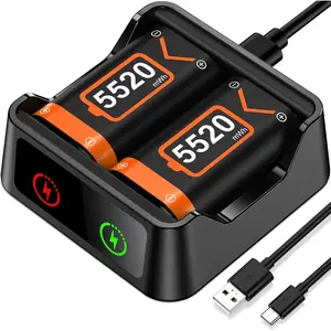 ESYWEN EXTREMECOOL Xbox One Controller Battery Pack with Xbox Rechargeable Battery Station,2X 5520mWh Rechargeable X-1 Batteries,Xbox Charger Batery Pack for Xbox Series X|S/One S|X/Elite Controller