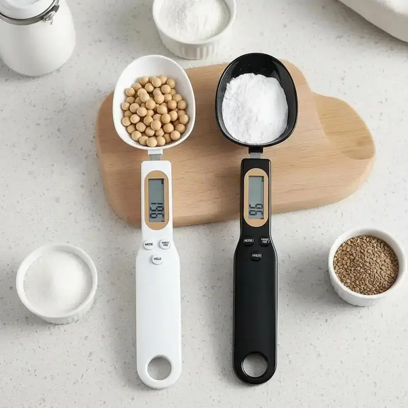 Digital Kitchen Scale Spoon, 1 Count Battery Powered Electronic Food Scale Spoon, Kitchen Measuring Tool for Cooking Baking, Utensils, Gift, Kitchen Gadgets, Stainless Steel Measuring