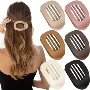 6pcs Solid Color Flat Hair Clips Set – Minimalist Acrylic Barrettes for Women, Strong Hold Claw Clips for Thick or Thin Hair | Elegant, No-Crease, Daily & Party Styling Accessories dealsforyoudays