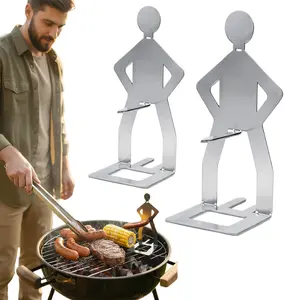 Stainless Steel Funny BBQ Hot Dog Holder Grill Rack Stand, Portable Sausage Cooking Tool for Outdoor BBQ Camping Picnic Beach Party, Reusable Creative Grill Accessories for Men BBQ Lovers, Gift Set Available in 2, 4, 6, 8, and 10 Pieces