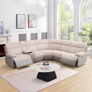 Modern Off-White & Grey Striped Sofa Set, 3-Piece Faux Leather Upholstered Couch, High-End Art Deco Living Room Furniture