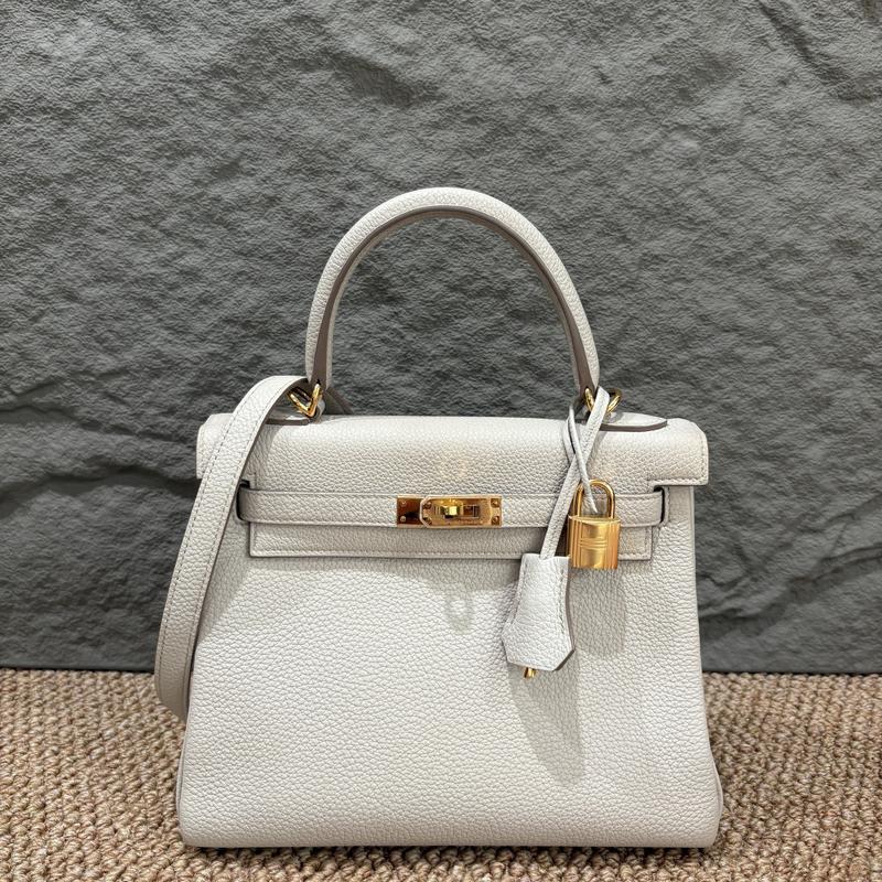 Pre-owned HERMÈS Leather tote bags Hermes Kelly 25 Togo 8L Beton (jd0906a0)