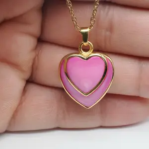 Pink Memorial Cremation Heart Cremation  Necklace With Mini Urn  For Ashes Of Loved Ones Keepsale Pendant