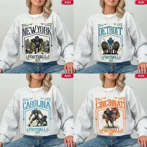 All Team Football Skull Vintage Sweatshirt, Football Fan Gifts, Football Game Day Sweatshirt, Football Ash Grey Color Unisex Shirt, Football Graphic Sweatshirt, Gift For Her, Womenswear