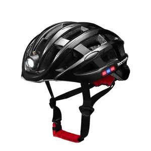 ROCKBROS Cycling Light Helmet 3 Modes Bike Ultralight Electric USB Rechargeable with Front Side Rear Lights for Enhanced Safety and Comfort