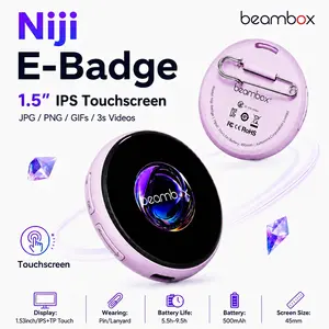Beambox Digital Badge-Niji LED Display  Pin - Custom DIY Video Badge, Anime Bag Charm, Personalized Gift for Creators & Tech Lovers