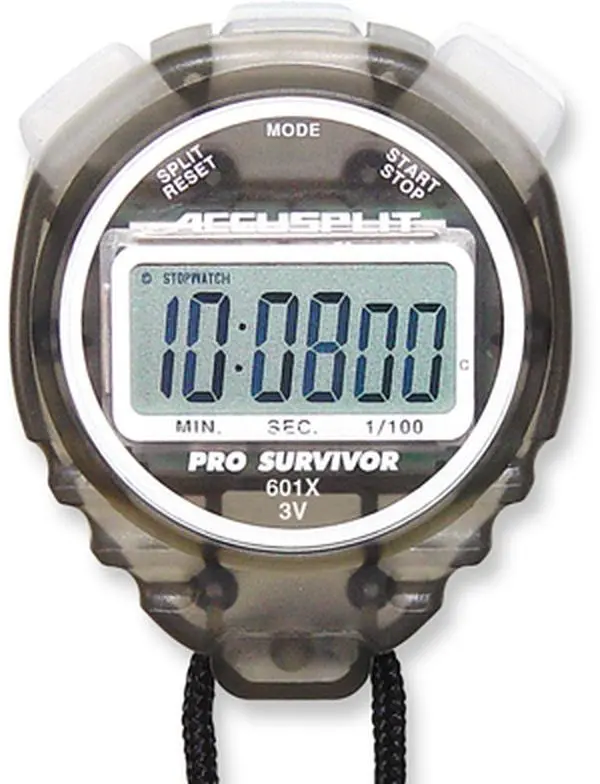 Accusplit A601XSM Pro Survivor Digital Timer Stopwatch, Timer Clock with Smoke Case