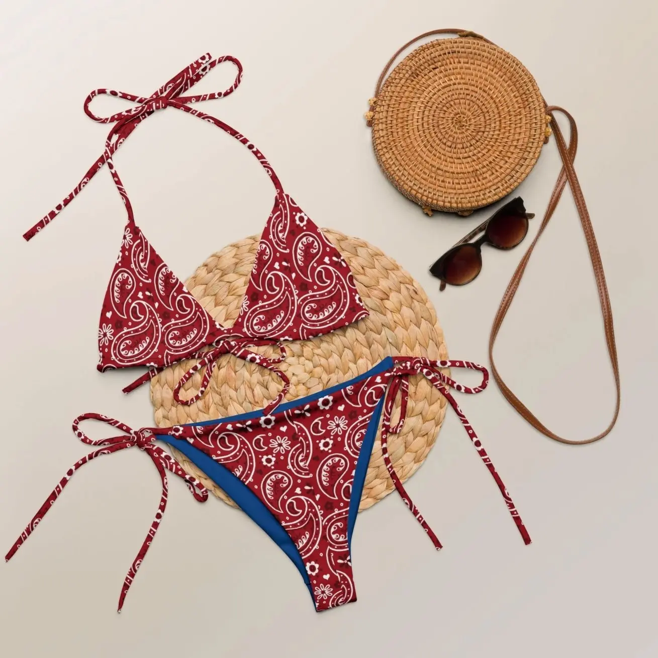 Baha Ranch Yeehaw Red Bandana String Bikini C7B