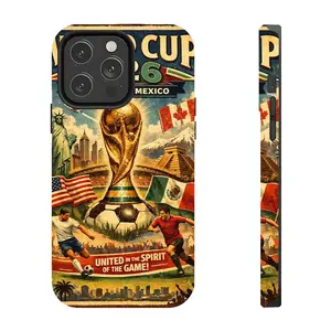 Retro North American Soccer Art – 2026 Tournament Poster Case, iPhone 11–17 Pro Max, Football Fan Gift TM
