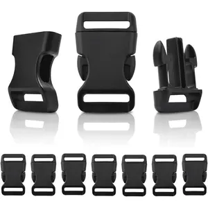 25 Pack Paracord Buckles, 3/4 Inch Curved Side Release Buckle for Parachute 550 Cord, Backpack Strap, Dog Collar Buckle, Paracord Bracelets Accessories