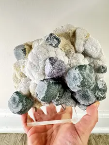 Raw Green Fluorite Cubes with Purple Sugar | High-Vibration Crystal Cluster for Focus, Intuition & Aura Cleansing