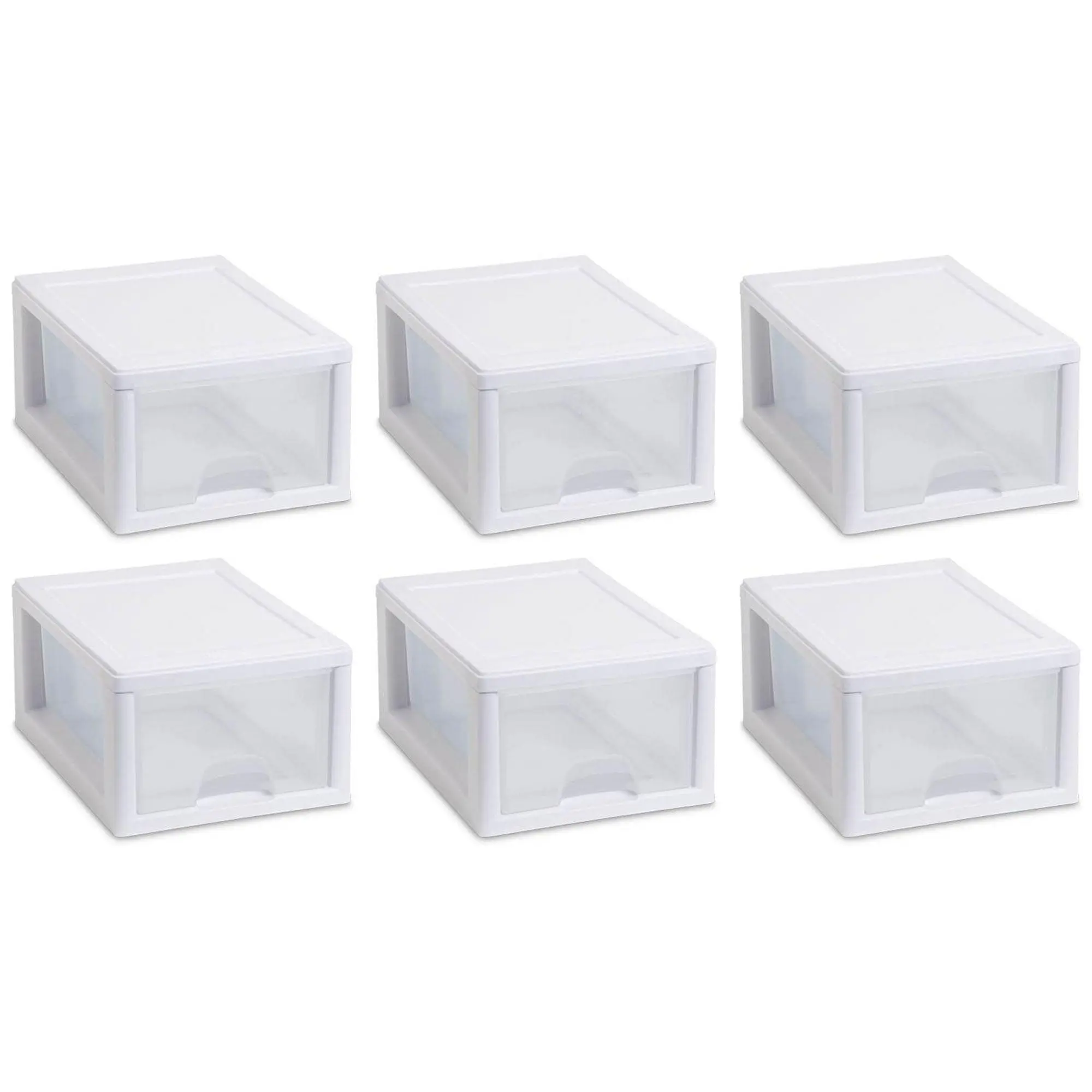 Sterilite Small Box Modular Stacking Storage Drawer Container Closet (6 Pack) Organiser Plastic Sterilite Small Box Modular Stacking Storage Drawer Container Closet (6 Pack) Organiser Plastic