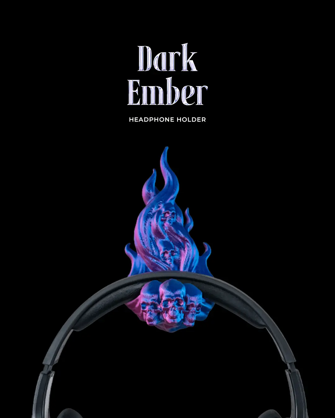 Dark Ember Headphone Stand Dragon Gaming Desk Organizer