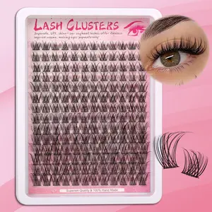 168pcs Fluffy Cluster Eyelashes 8-18mm Soft and Natural Look, Reusable Transparent Stem for Beginners, Perfect for Holiday Use