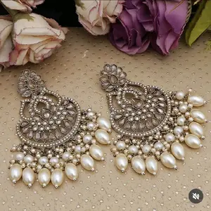 Premium quality reverse AD chaandbali earrings