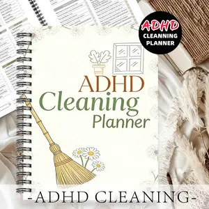1pc ADHD Cleaning Planner Themed Academic Notebook, Daisy Minimalist Style - for Housewives, Broom and Daisy Pattern. Plans Daily Basic Cleaning. Basic Cleaning Planner, Daily Journal. Brand New Fresh Checklist Interior Pages. 5.5x8.3 Inch Notebook
