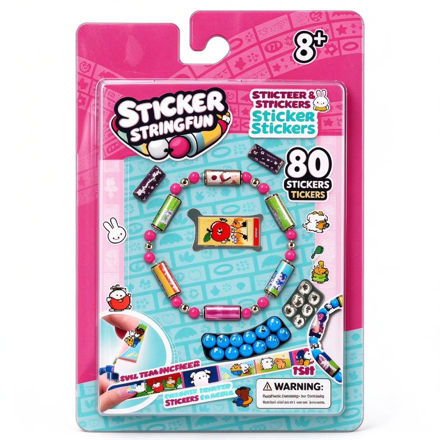 DIY Friendship Bracelet Kit, 80 PCS Sticker String Craft Set