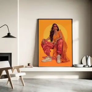 Gujarati, Punjabi, Pop Art, Printable Poster, Feminist, Saree, Sneakers, Woman, indian Art, Desi Art, Room Decor